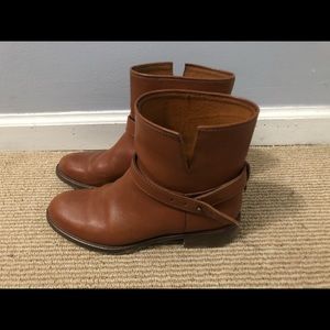Madewell Carmel leather biker moto boots